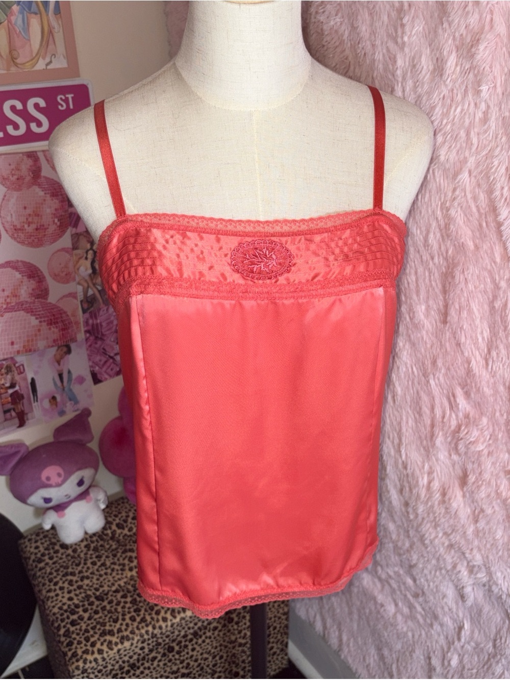 Y2K Coral Cami Top